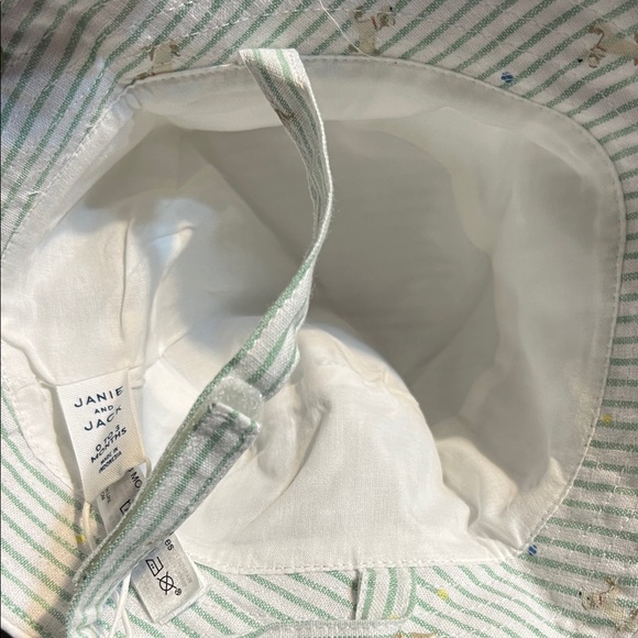Janie and Jack Green Striped Bucket Hat - Picture 5 of 7
